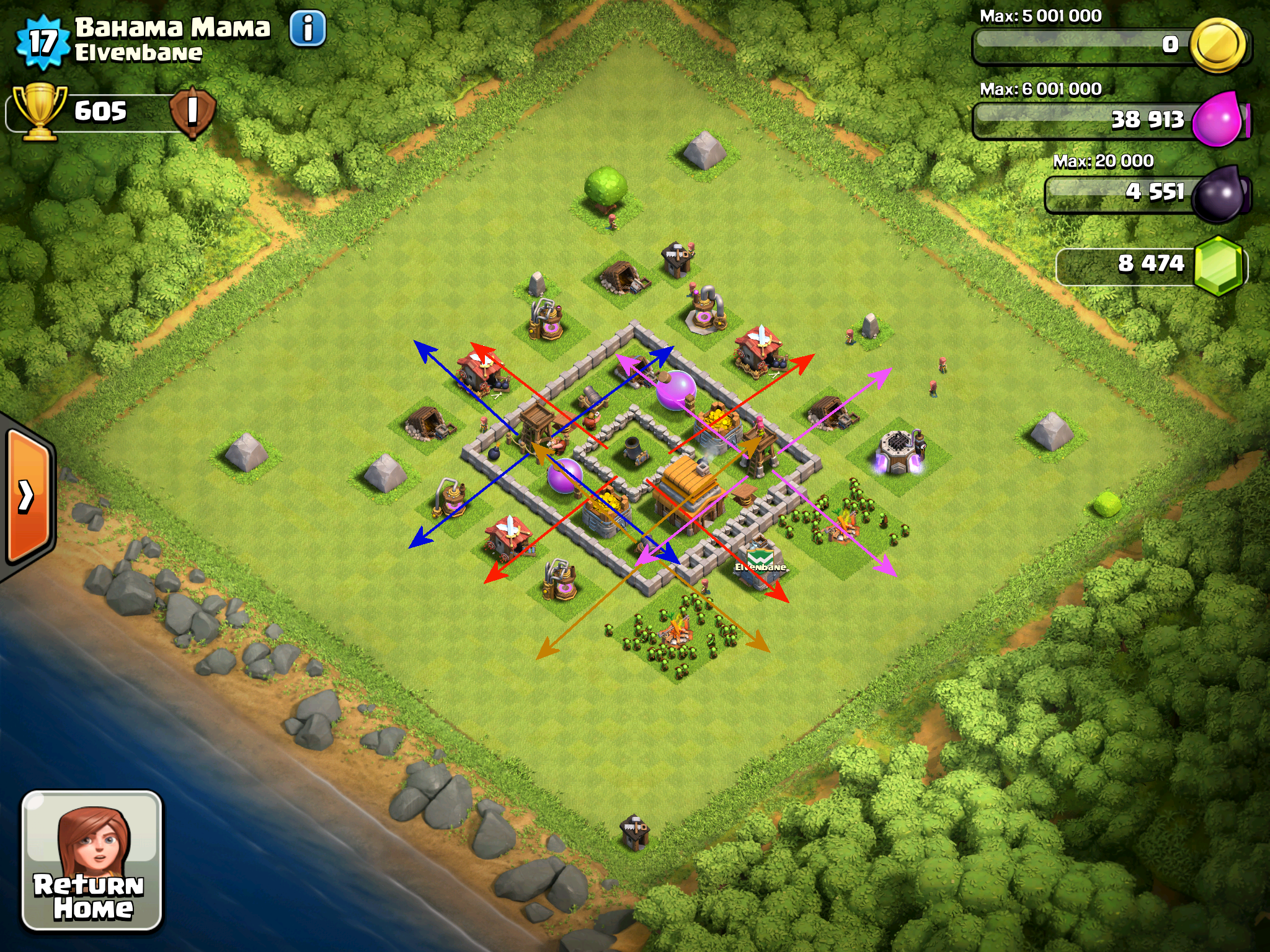 clash of clans wall design town hall level 6 - Wonvo